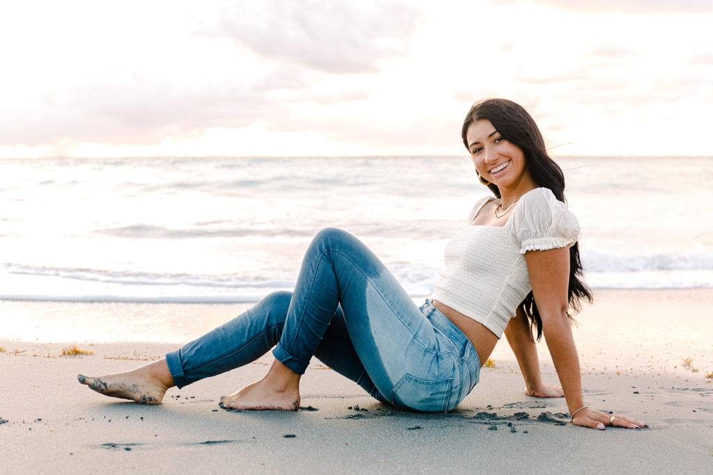 Senior Portrait Session at Juno Beach Pier by Sarah Stracuzzi Photography