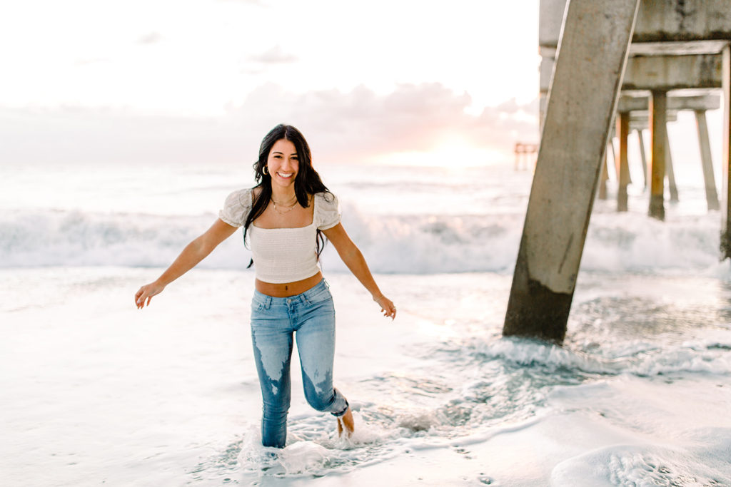 Senior Portrait Session at Juno Beach Pier by Sarah Stracuzzi Photography