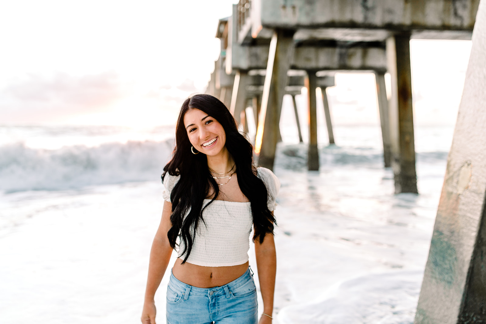 Senior Portrait Session at Juno Beach Pier by Sarah Stracuzzi Photography